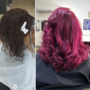 צבע שיער סגול נועז אורטל אדרי עיצוב שיער