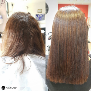 החלקת שיער לשיער פגום במספרת אורטל אדרי בעפולה